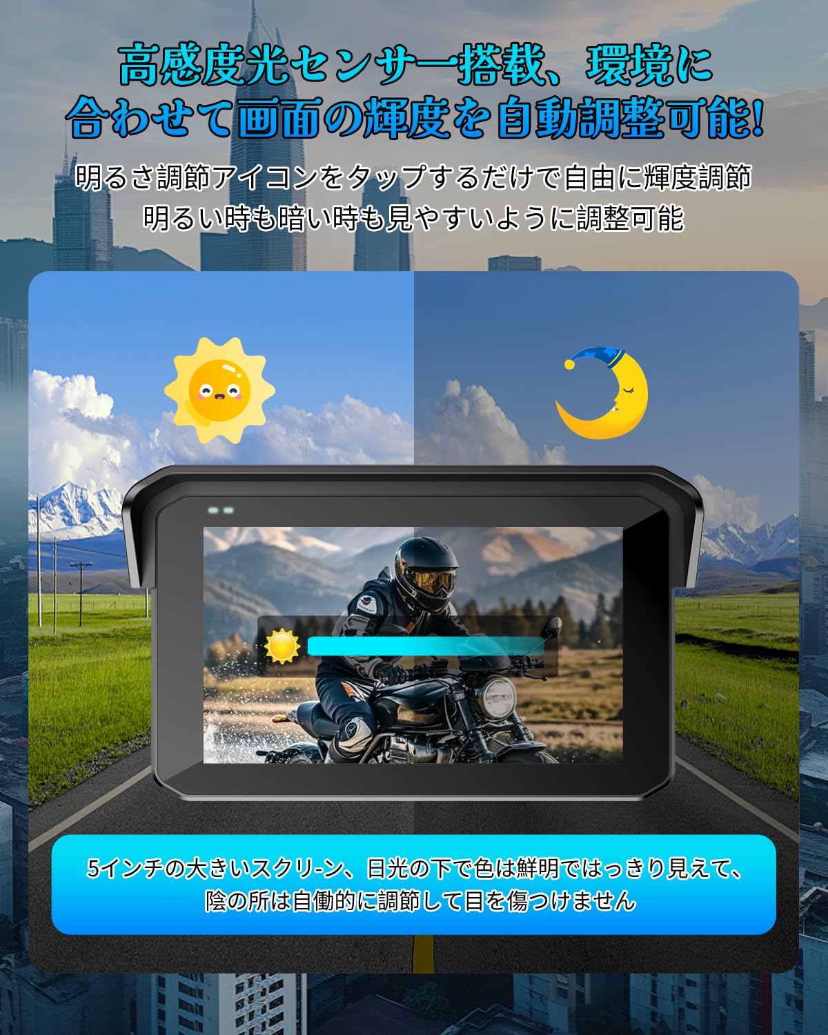 Amazon.co.jp: BOSUDA バイクスマートモニター 5 インチ【バイク用