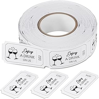 Zonon 500 Pieces Drinks Tokens This Drink is on Us Tickets Wedding Tickets Roll Events Tokens for Weddings Parties for Beverage Party Supplies(Delicate Style)