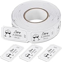 Zonon Roll of Beverage Chips Paper Drink Tickets Party Drink Tickets This Drink Is on Us for Party Supplies Weddings Festivals Events Bars and Shops (500, Delicate Style)
