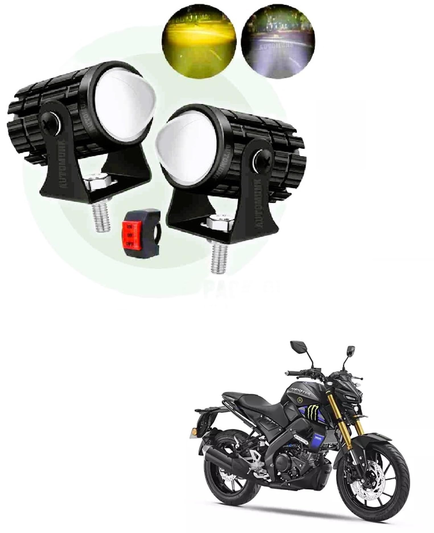 LED Fog Light | Capable for Yamaha MT 15 V2 | 2 Mode Spotlight | (Pack OF 2 with Switch).-image-49