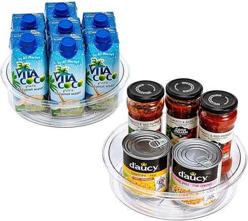 Miniatura 8 de SANNO Contenedor giratorio de almacenamiento redondo Lazy Susan para armario de cocina, despensa, refrigerador, encimera seguro para alimentos,
