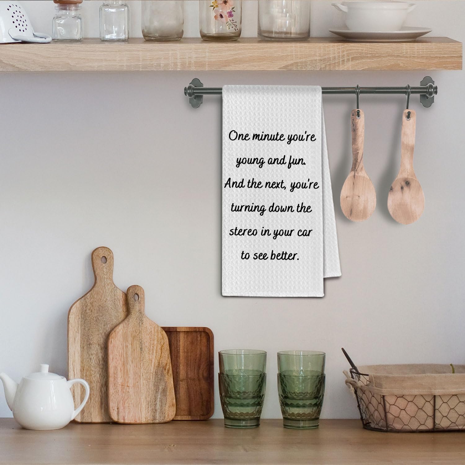 Funny Kitchen Towels, Sarcastic Gifts for Women Men Dish Towels Drying Cloth for Kitchen, Humorous Quote Decorative Hand Towel for Bathroom, 16x24 Inch - Image 4