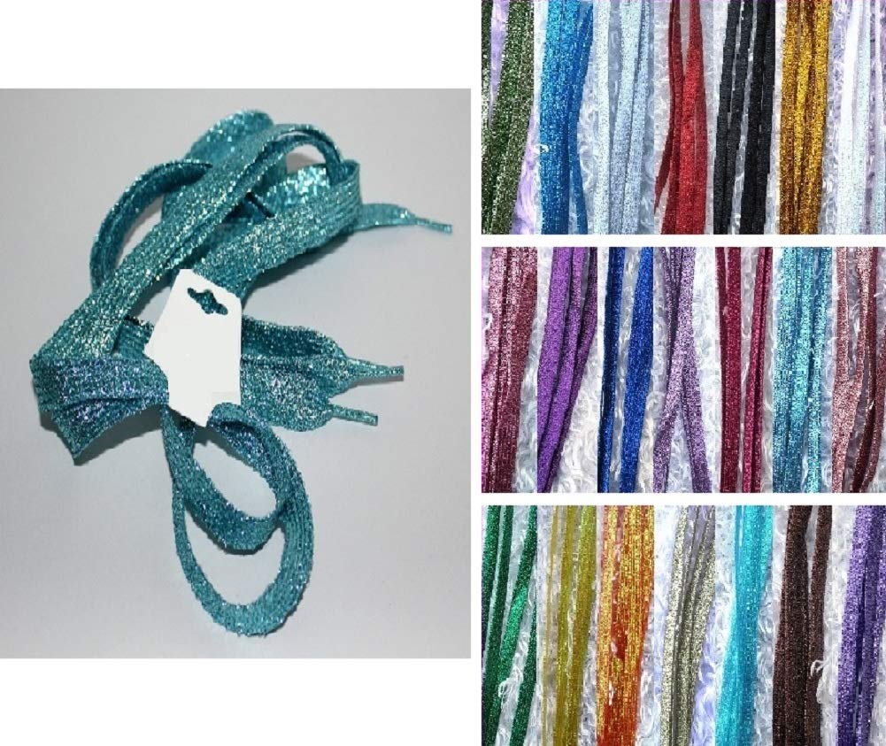 Shimmery 42" Multiple Solid Colors Flat Shoelaces for Shoes Teams Cheer Dance Gifts Sneakers Accessories (Aqua #30)