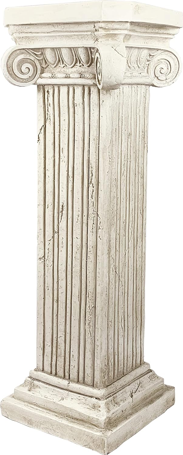 LANDCHY 38" Roman Column Pedestal Statue - Durable Magnesium Oxide Greek Pillar for Wedding, Indoor Outdoor Decor