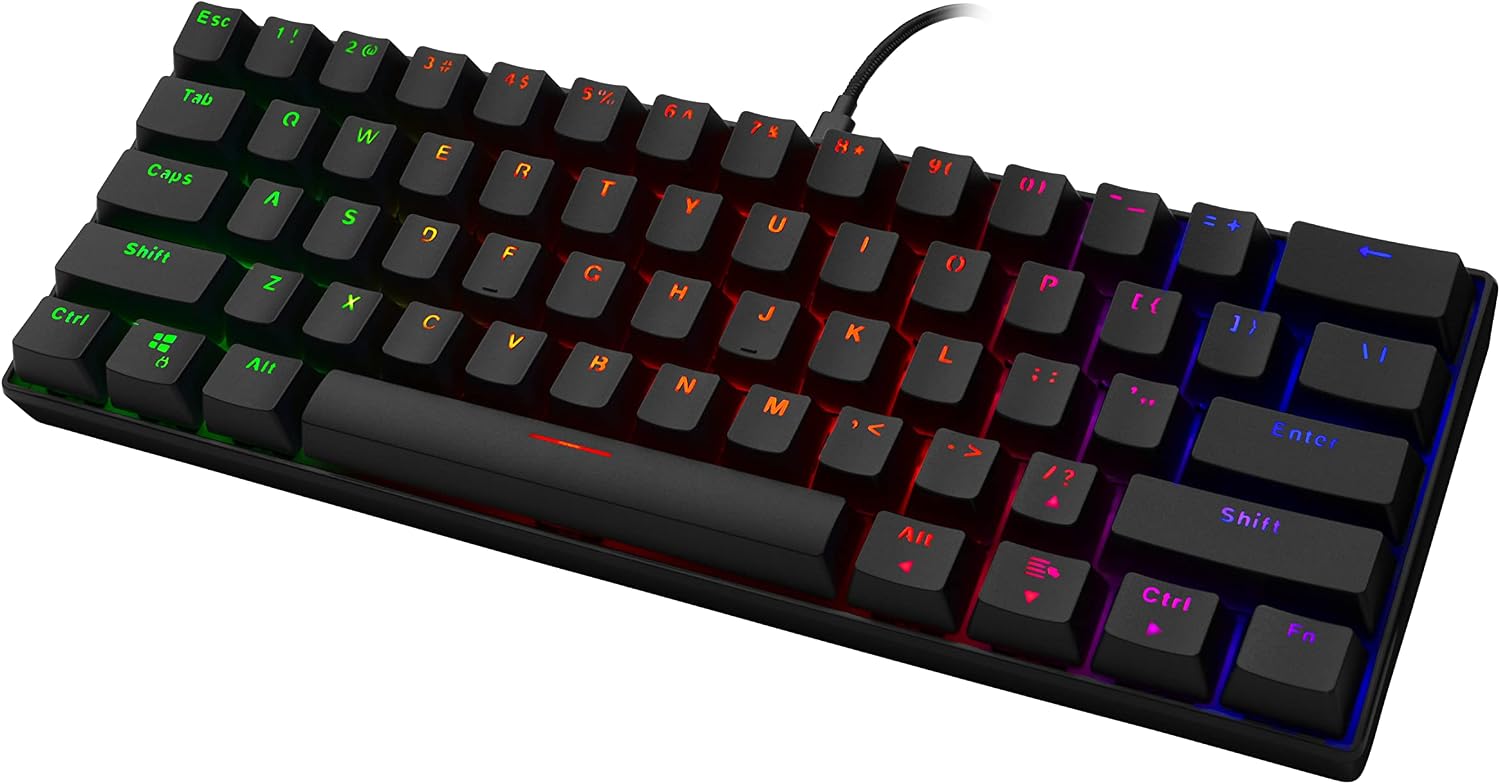 Angled view of Deltaco Gaming DK430 keyboard