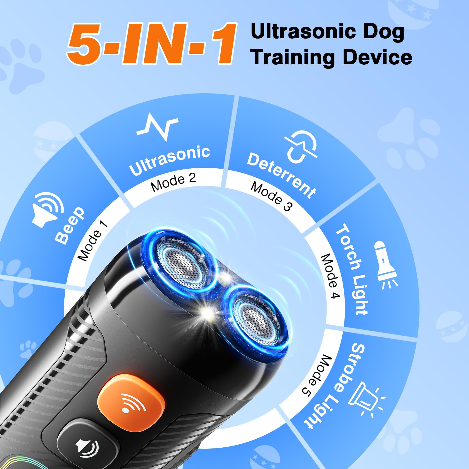 Appareil anti-aboiement pour chien - Contrôle des aboiements à ultrasons - Noir
