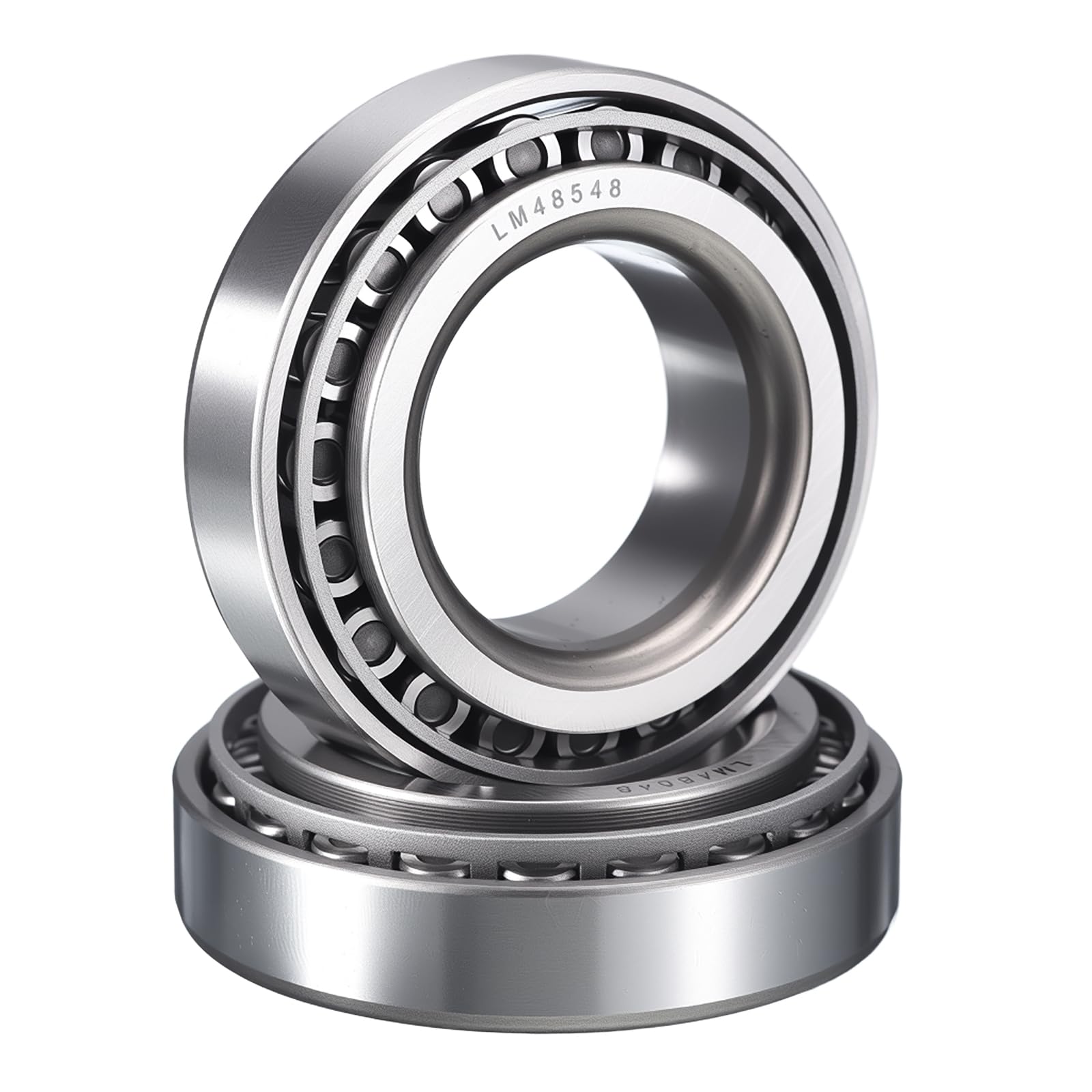HIPicco 2 Pack LM48548/10 Tapered Roller Bearing Cone and Cup Set, 1.377" Bore 2.5624" OD 0.7099" Cup Width, Chrome Steel Taper Bearings Set, ABEC-3
