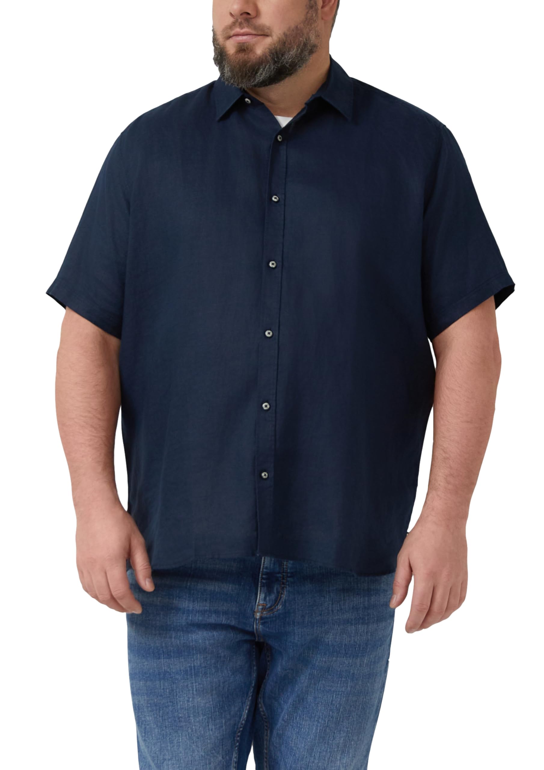 s.Oliver Herren 2180514 Leinenhemd Kurzarm, Regular Fit