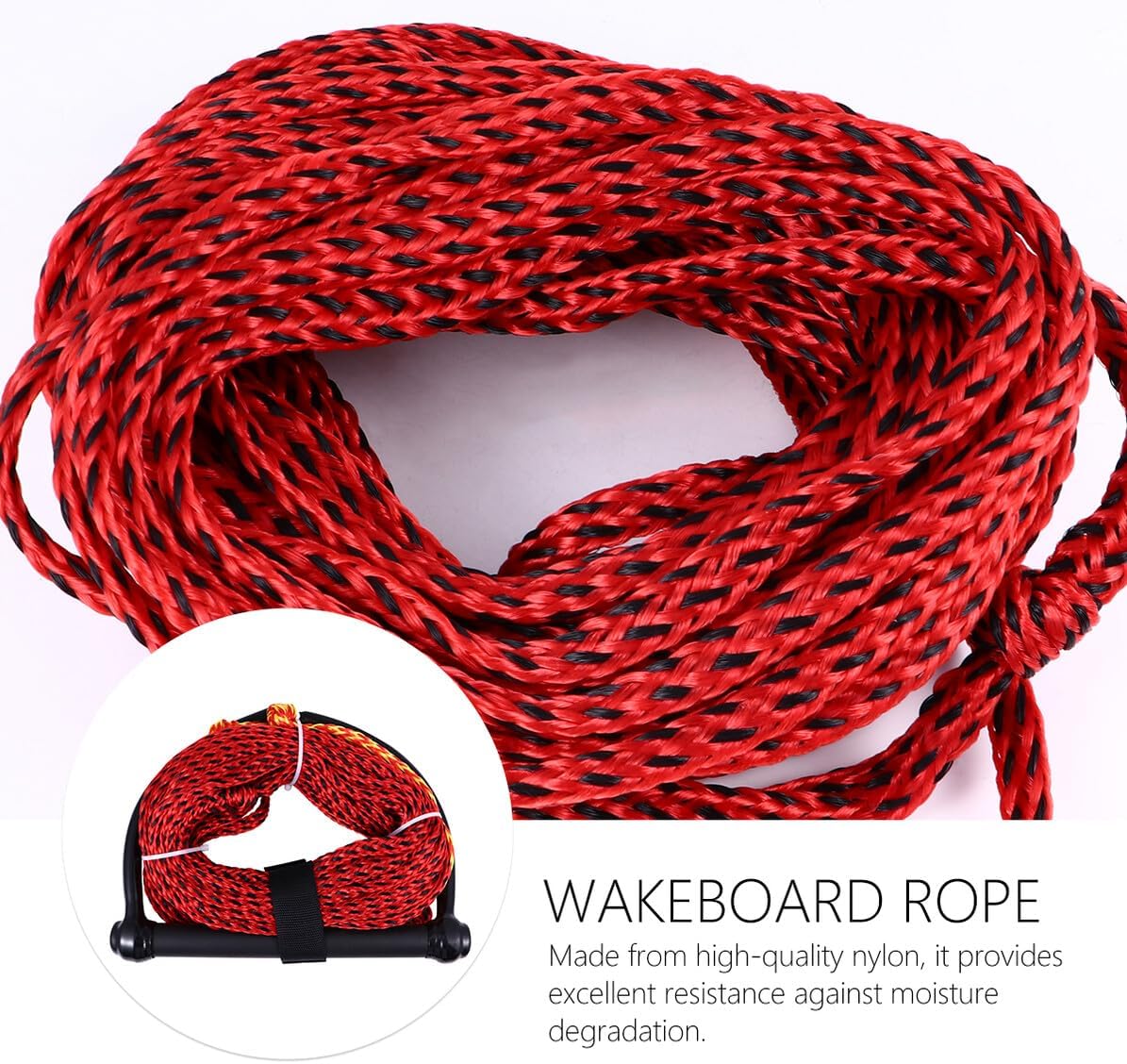 NOLITOY Water Ski Rope Lightweight Braided Pull Rope with Grip Handle for Wakeboarding Kneeboarding and Tubing Water Sports Random Color