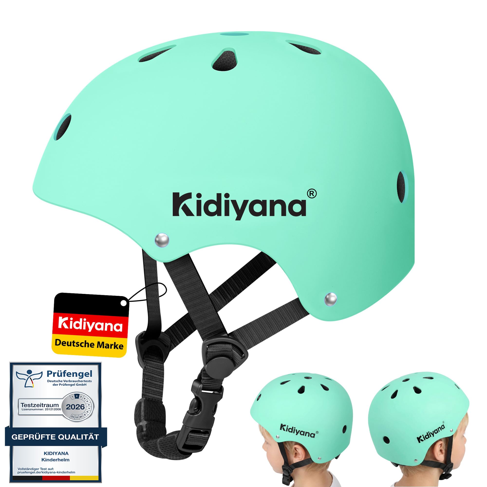 Casque pour Enfants – Casque léger pour Enfants avec Coque Rigide en ABS et Mousse EPS, réglable et Respirant, pour vélo, Trottinette, Scooter et Rollers