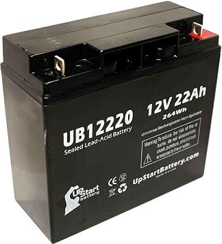 Replacement for VOLTA VT1217 Battery - Replacement UB12220 Universal Sealed Lead Acid Battery 12V, 22Ah, 22000mAh, T4 Terminal, AGM, SLA