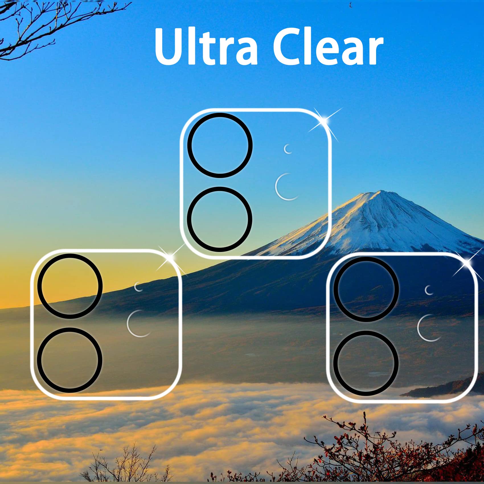【3 sztuki】Osłona obiektywu aparatu Dengduoduo do iPhone'a 11 i iPhone'a 12 Mini, Ultra HD, szkło hartowane, twardość 9H, odporne na zarysowania, przyjazna dla etui, łatwa w instalacji [nie wpływa na