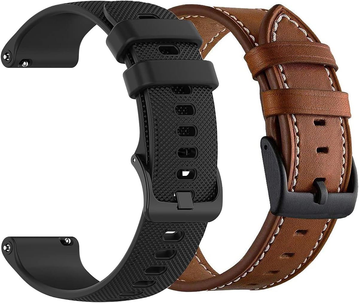 Correas de reloj de 0.866 in compatibles con Fossil Gen 6/5E 1.732 in, silicona+cuero, correa deportiva de repuesto+correa de cuero para Fossil Gen5 Carlyle Garrett/Julianna Smart Watch para hombre