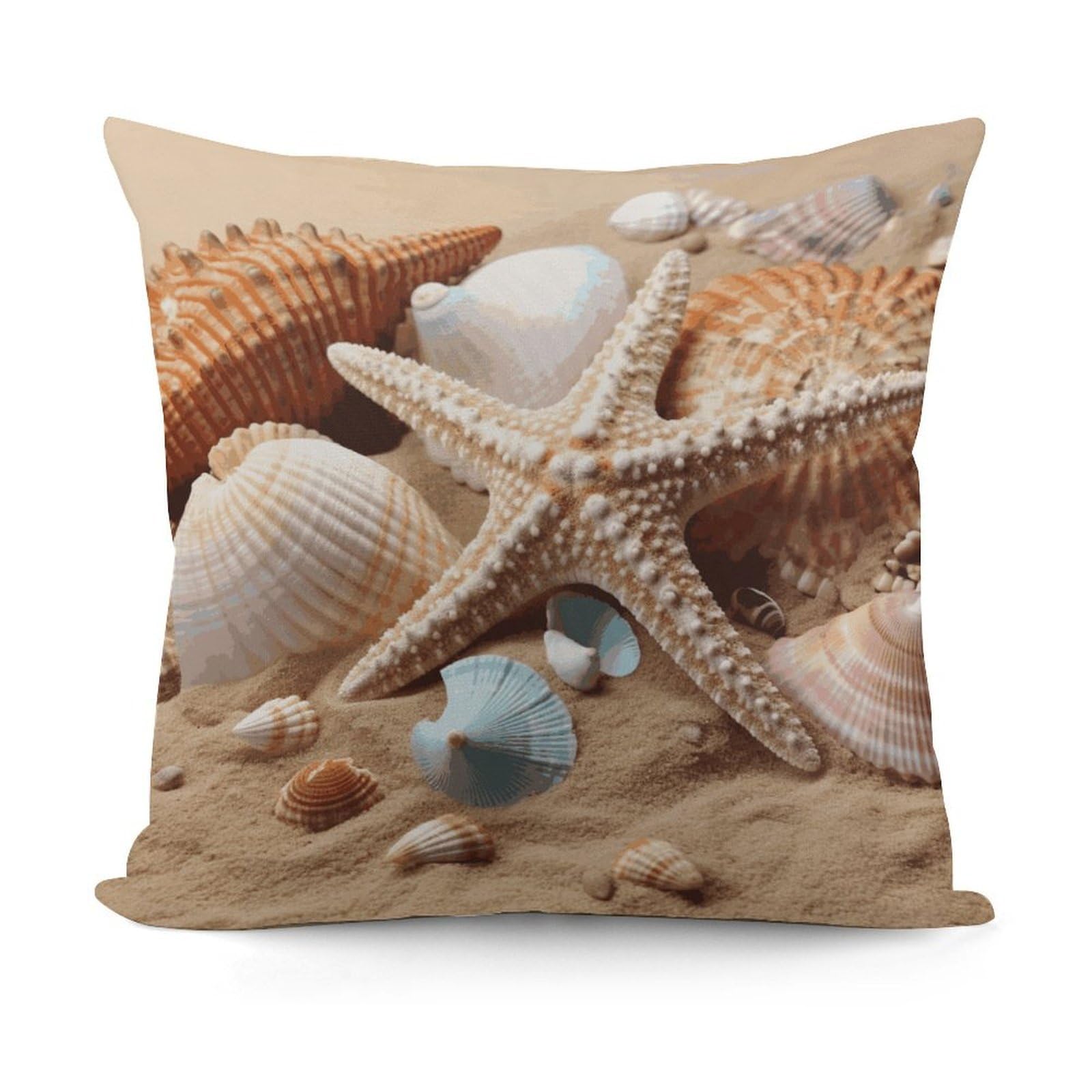 Adfgyerh Style Seashells Starfish Decorative Pillow Covers, Throw Pillow Covers Soft For All Seasons, Pillowcases For Couch Living Room Sofa Bedroom 18X18 Inch