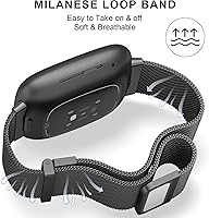 Vista 4 de Vancle Correa de metal compatible con Fitbit Versa 4, Fitbit Versa 3, Fitbit Sense 2, bandas Fitbit Sense 2, bandas Fitbit Sense para mujeres
