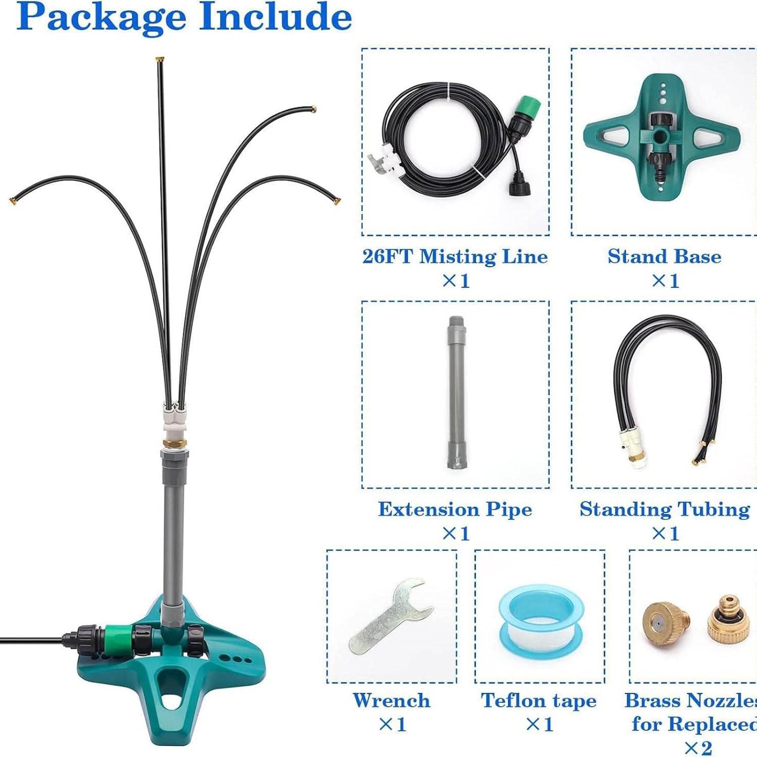 Standing Misters for Outside Patio | Upgraded Portable Standing Misting System,Portable Mist Sprinkler for Garden Watering, Pet Cooling, Kids Water Playing