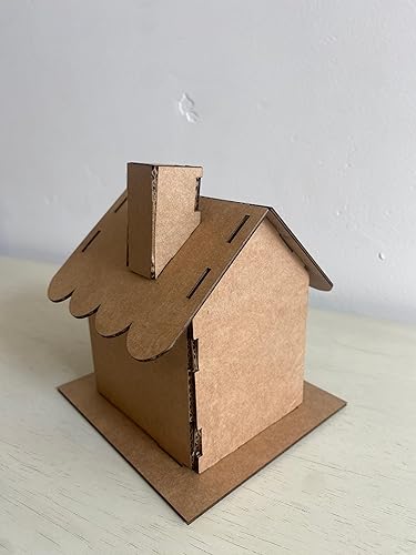 Miniatura 6 de Kit de casa de pan de jengibre con techo festoneado (cartón) - Paquete de 5