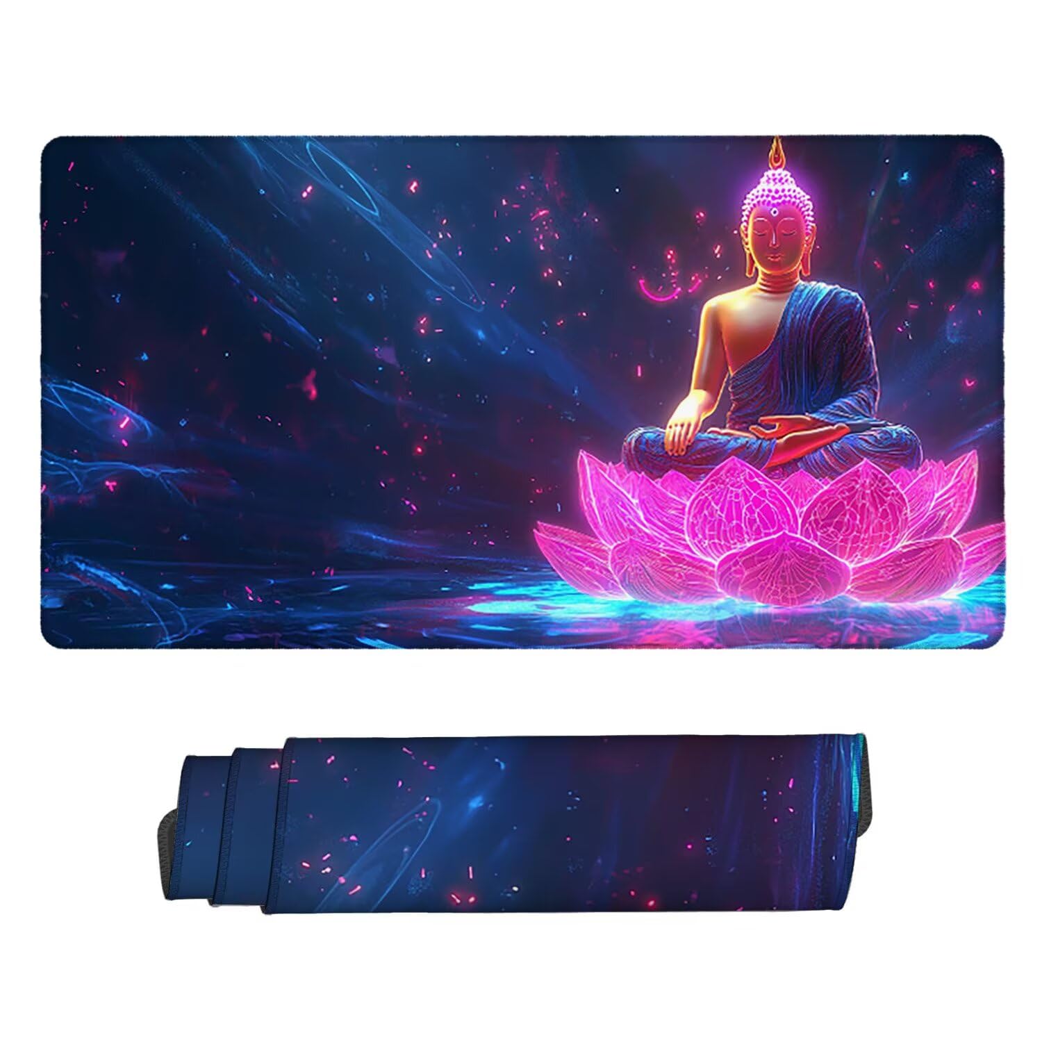Podkładka pod mysz Zen Duża rzeźbiona podkładka pod mysz do gier XXL 1200 x 600 mm, zmywalna, neoprenowa podkładka pod mysz - ze zszytymi krawędziami, antypoślizgowa gumowa podstawa, akcesoria biurowe