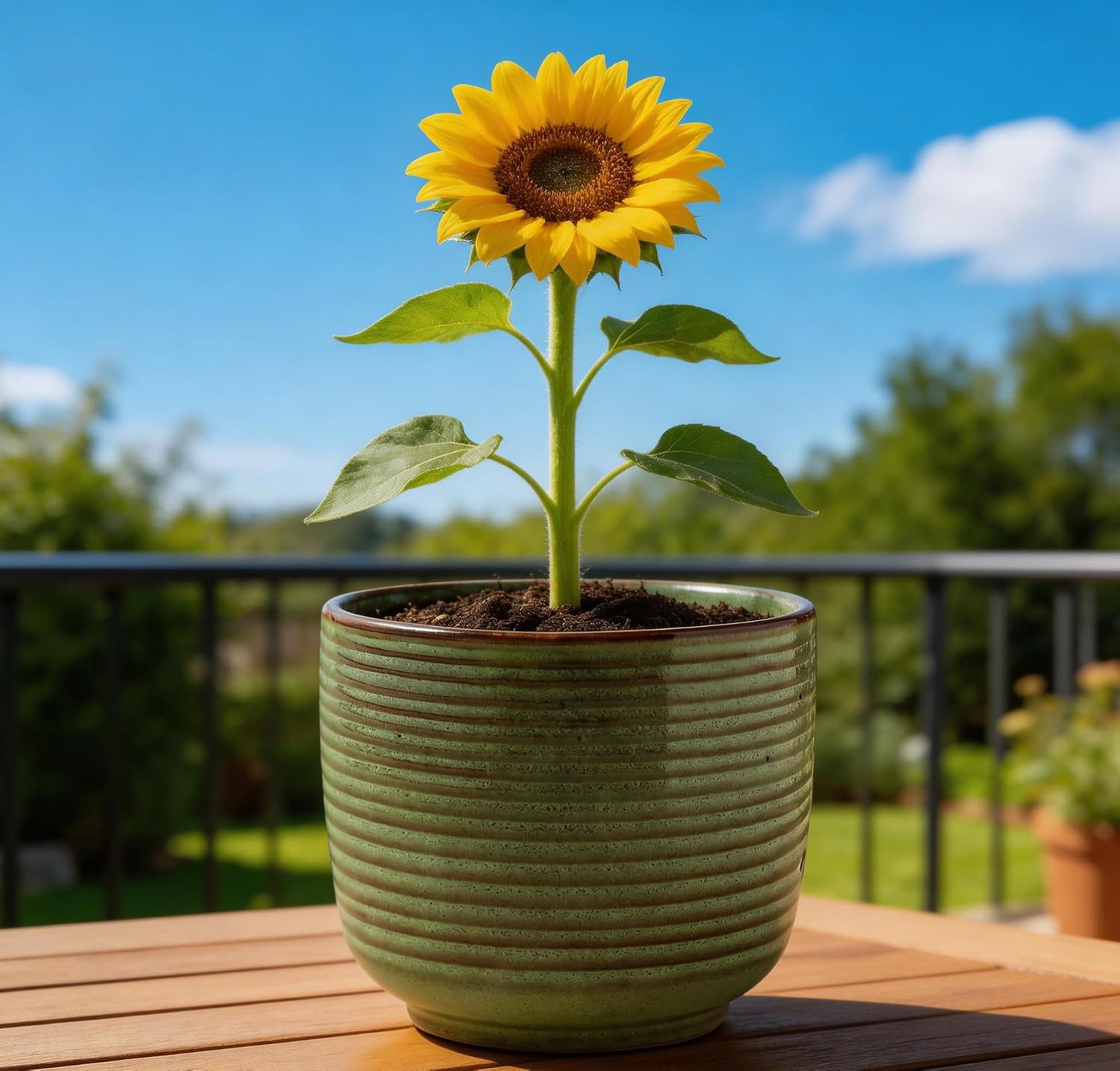 Ceramic Plant Pot, 5.12 Inch Small Planter with Unique Glaze, Home Decor Indoor Outdoor Flower Pot for Succulents Cactus Herbs, Living Room Office Decoration Farmhouse, Mint Green, No drainage hole