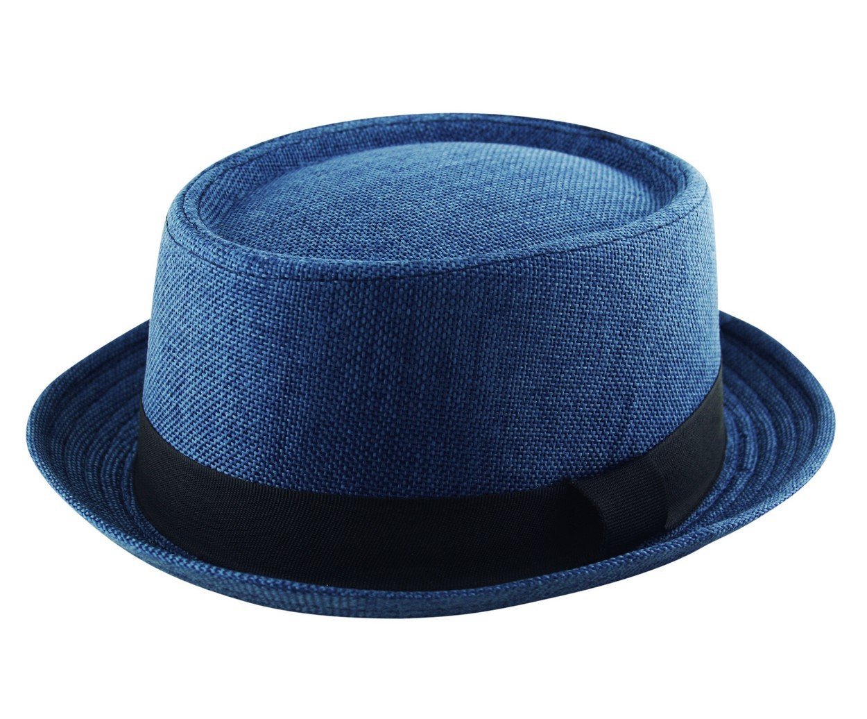 Adult Pork Pie Trilby Fedora Jute Hessian Hat Band Unisex (Breaking Bad Heisenberg Style) Navy Blue (59 cm)