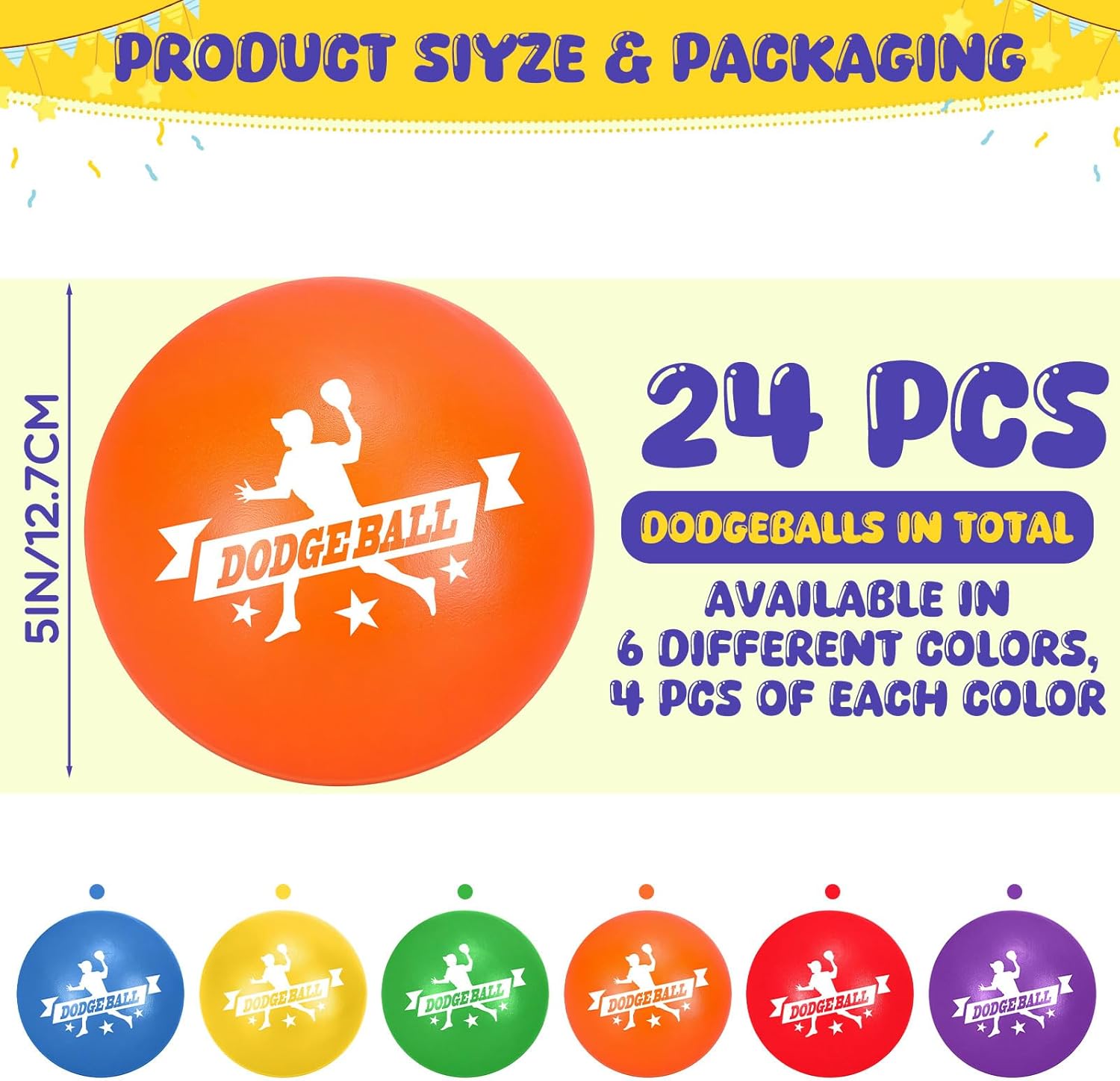 Jerify Foam Dodgeball Set Soft Skin Playground Dodgeballs Bulk, Low Density Foam for Non Sting Dodgeball Sports Equipment for Kids and Adults