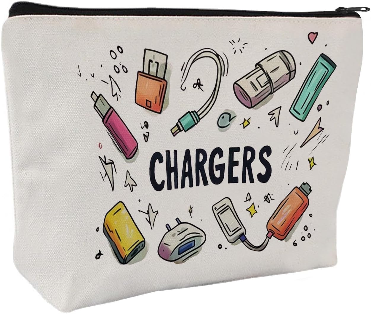 Makeup Bag for Women Travel - Zipper Cosmetic Storage Bag with Vibrant Designs, Soft Fabric & Multi-Use Functionality (Gift for Birthdays, Graduation, Christmas) (Style D)