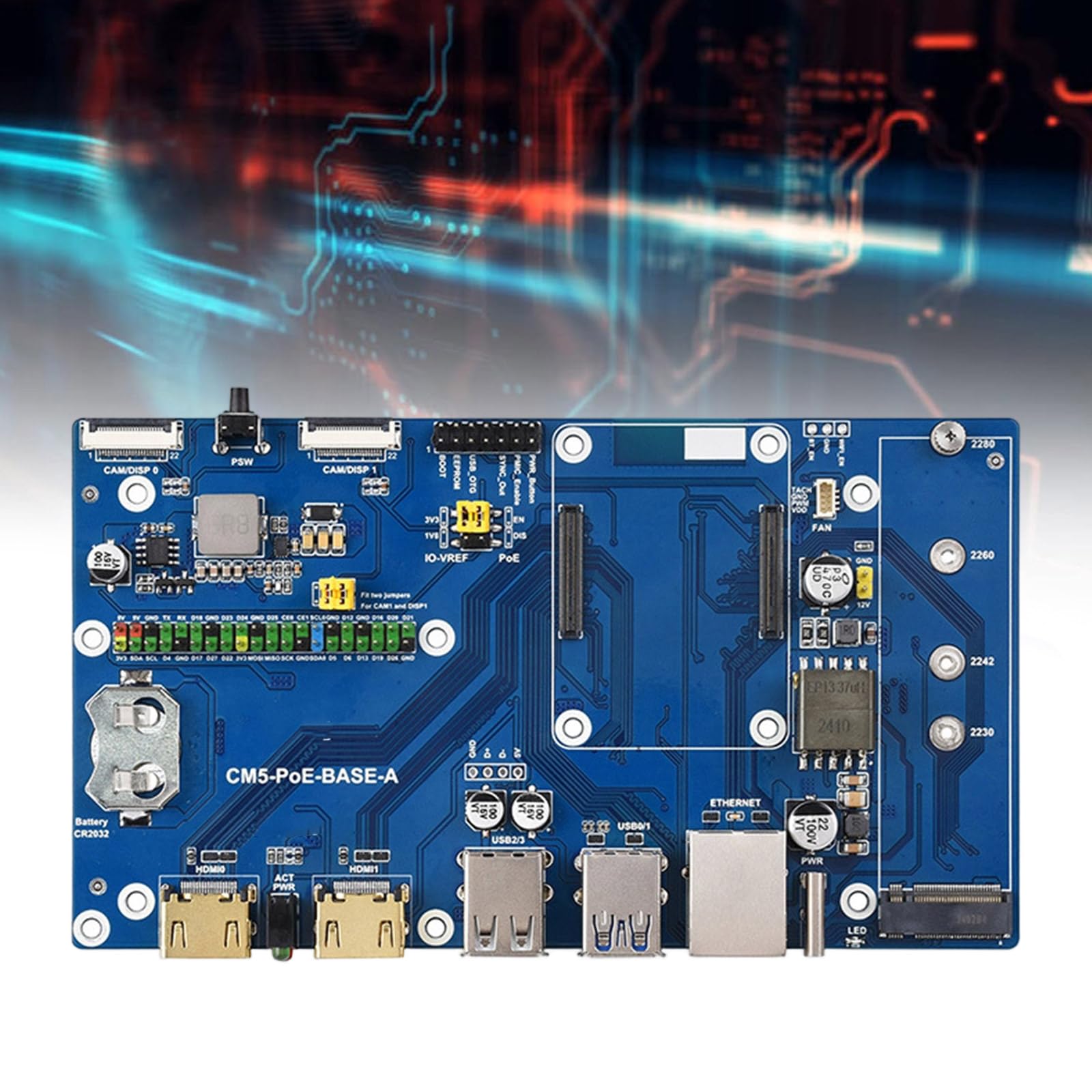 Scheda di espansione CM5 Modulo di elaborazione 5 con compatibilità disco NVMe e accessorio per scheda di sviluppo con porte multiple di connessione