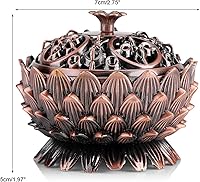 Vista 2 de Incienso, cono de incienso de loto, colector de cenizas para el hogar, accesorios de fragancia para uso con resina granular en polvo cono o bobina