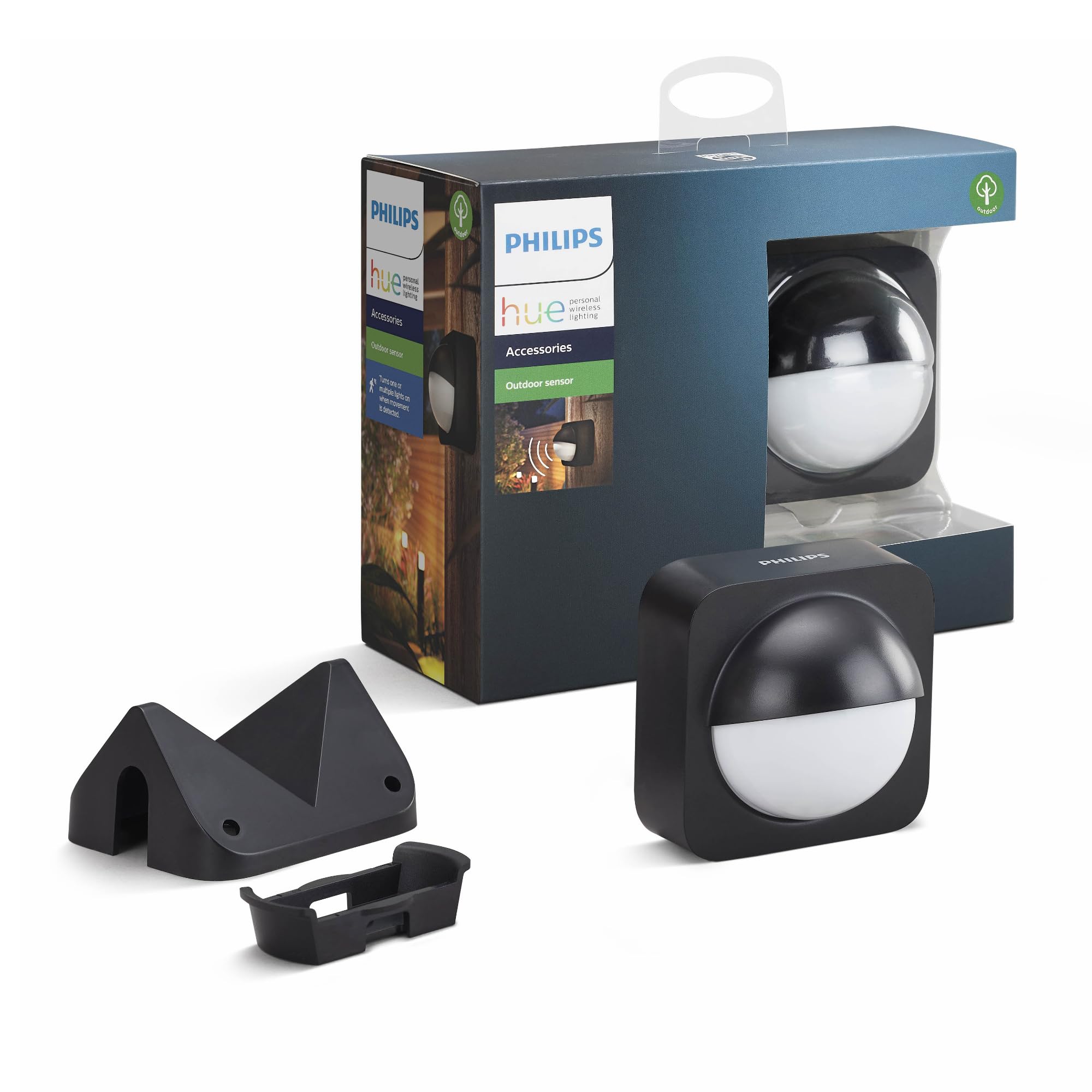 Philips Hue Resonate Wandlampe Außen Up & Down (Schwarz) - Außenleuchte mit Bewegungsmelder - Weißes und Farbiges Licht - inkl. 1 Hue Bewegungssensor für Außen - Hue White and Color Ambiance