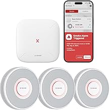 X-Sense Smart Smoke Detector with Voice Alerts and 17 Locations, Wi-Fi Smoke Alarm with SBS50 Base Station, Test from APP, Wireless Interconnected Fire Alarm, Model XS0B-MR31