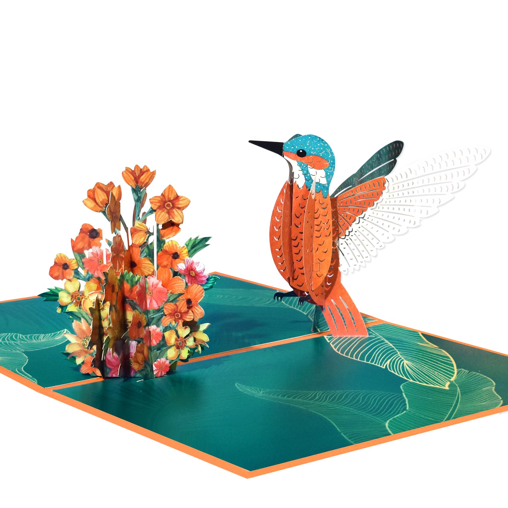 3D Pop-Up Karte Kolibri-Garten – Handgefertigt Für Geburtstag & Feiern