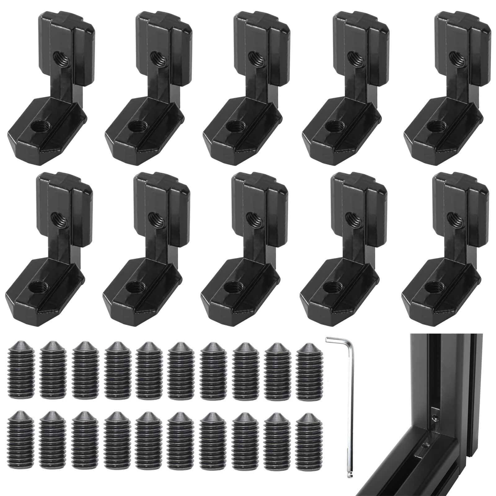 Support d'angle 4040 en L : éliminez les vibrations de vos profilés alu noirs