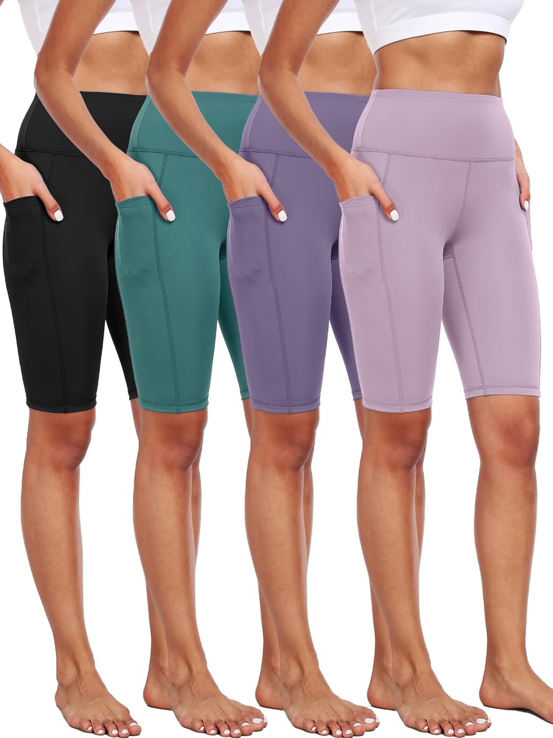 CADMUS 3/4 Pack Women Biker Compression Short Leggings for Yoga with Big Pockets