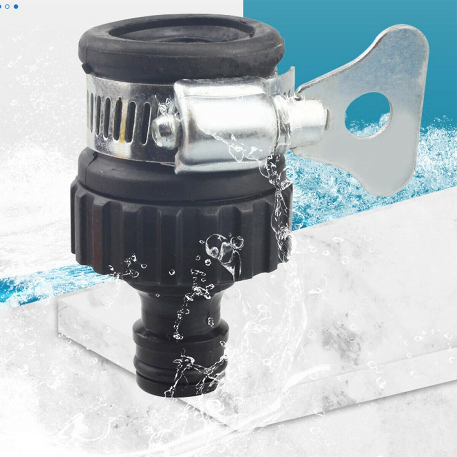 Adaptador de conector de grifo de jardín, para grifos mezcladores de cocina de interior de acero inoxidable y plástico a manguera de jardín de entre 18 y 24 mm