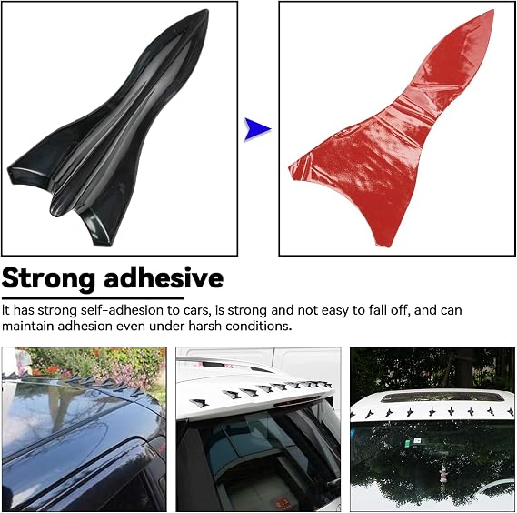 AUTOXBERT 10Pcs ABS Shark Fin Diffuser Vortex Generator Universal Car Roof Bumper Spoiler