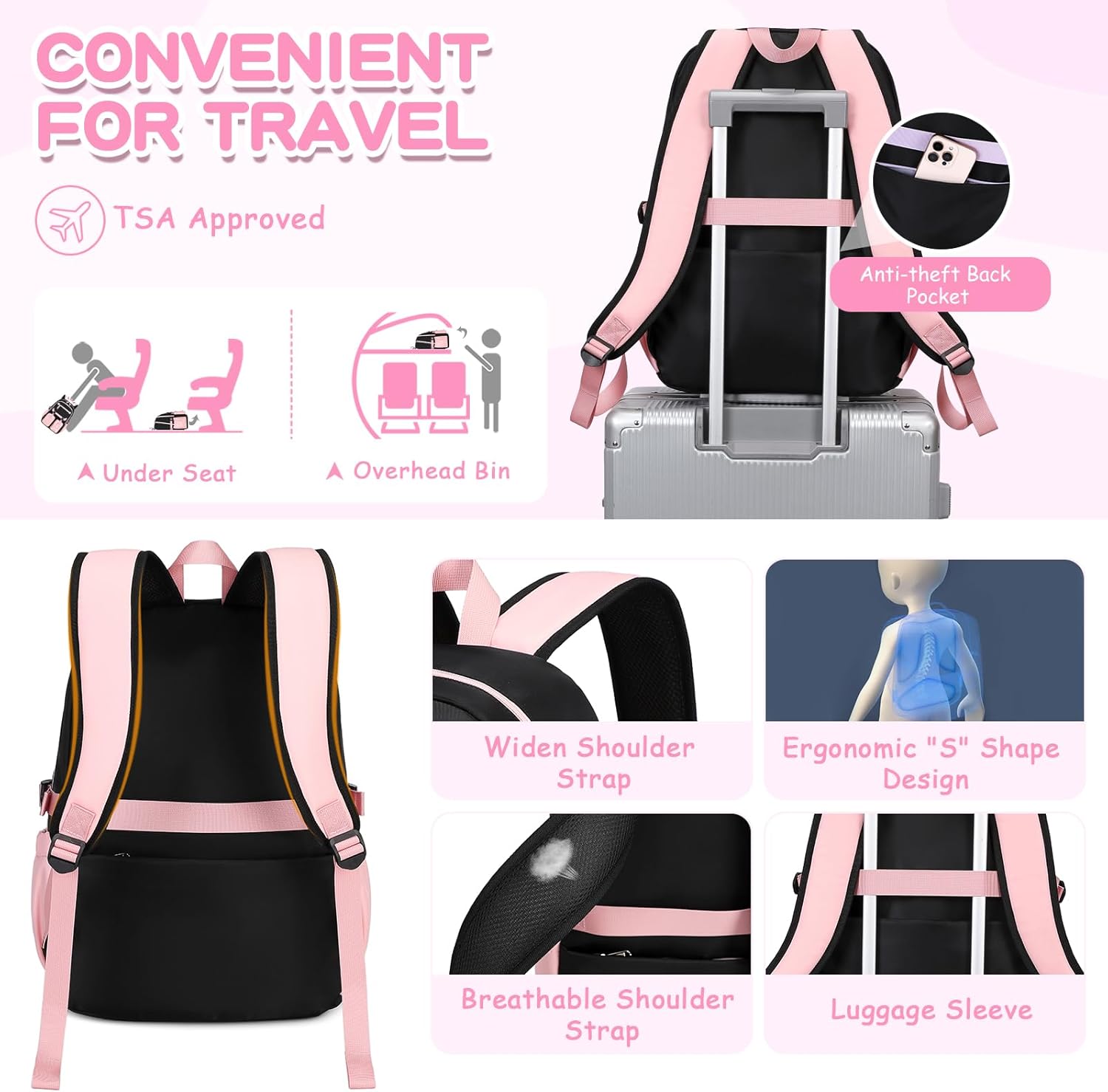 Kids Backpacks for Girls Teens Kawaii Bookbag for Elementary Primary Middle High School Daypack - Image 6