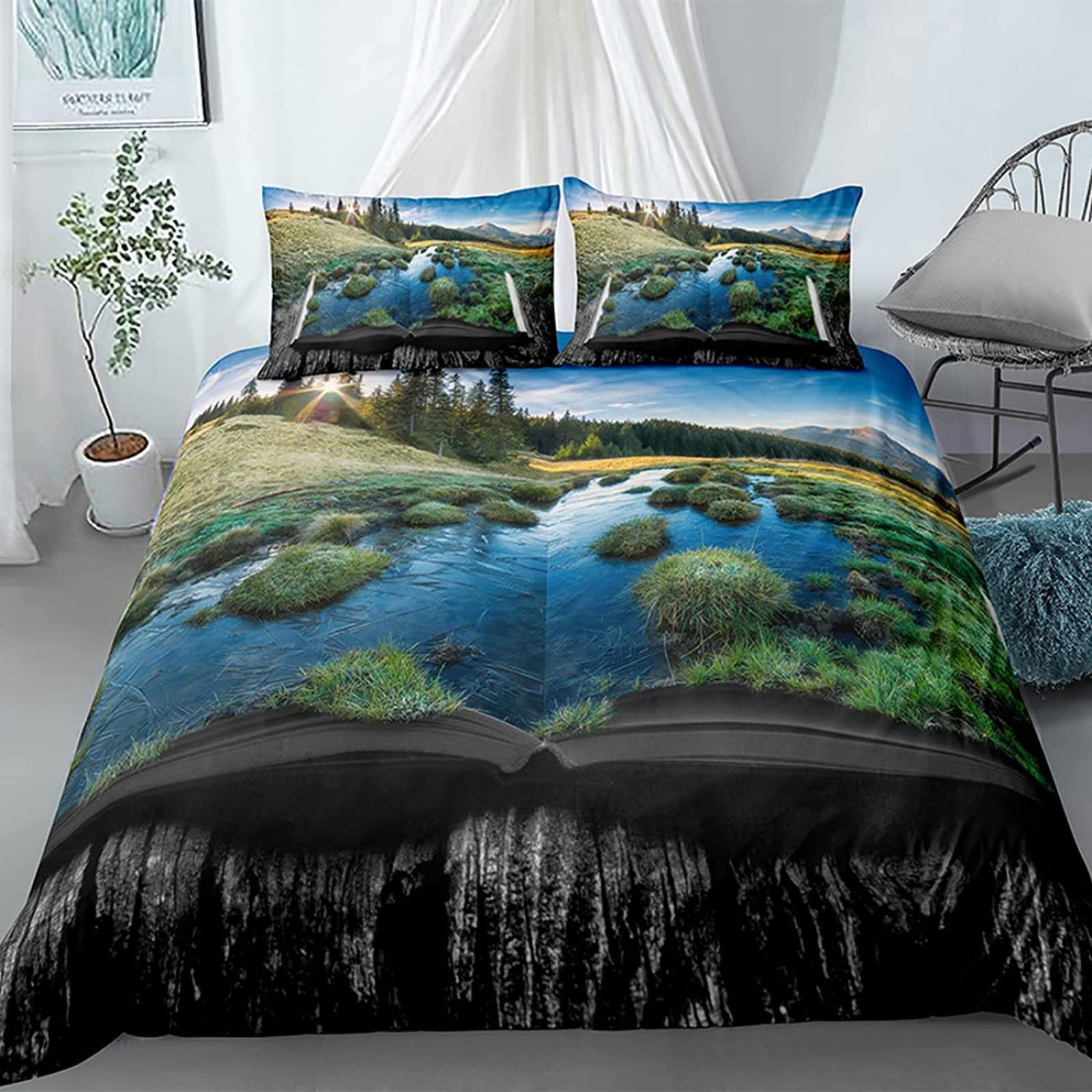 Housse de couette 220x240 parure de lit microfibre chaude contre le froid de l'hiver