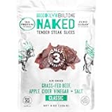 Brooklyn Biltong Air Dried Grass Fed Beef Snack, South African Beef Jerky (8 oz, Pack of 1) - Whole30 Approved, Paleo, Keto, Gluten Free, Sugar Free, Made in USA - (Naked)