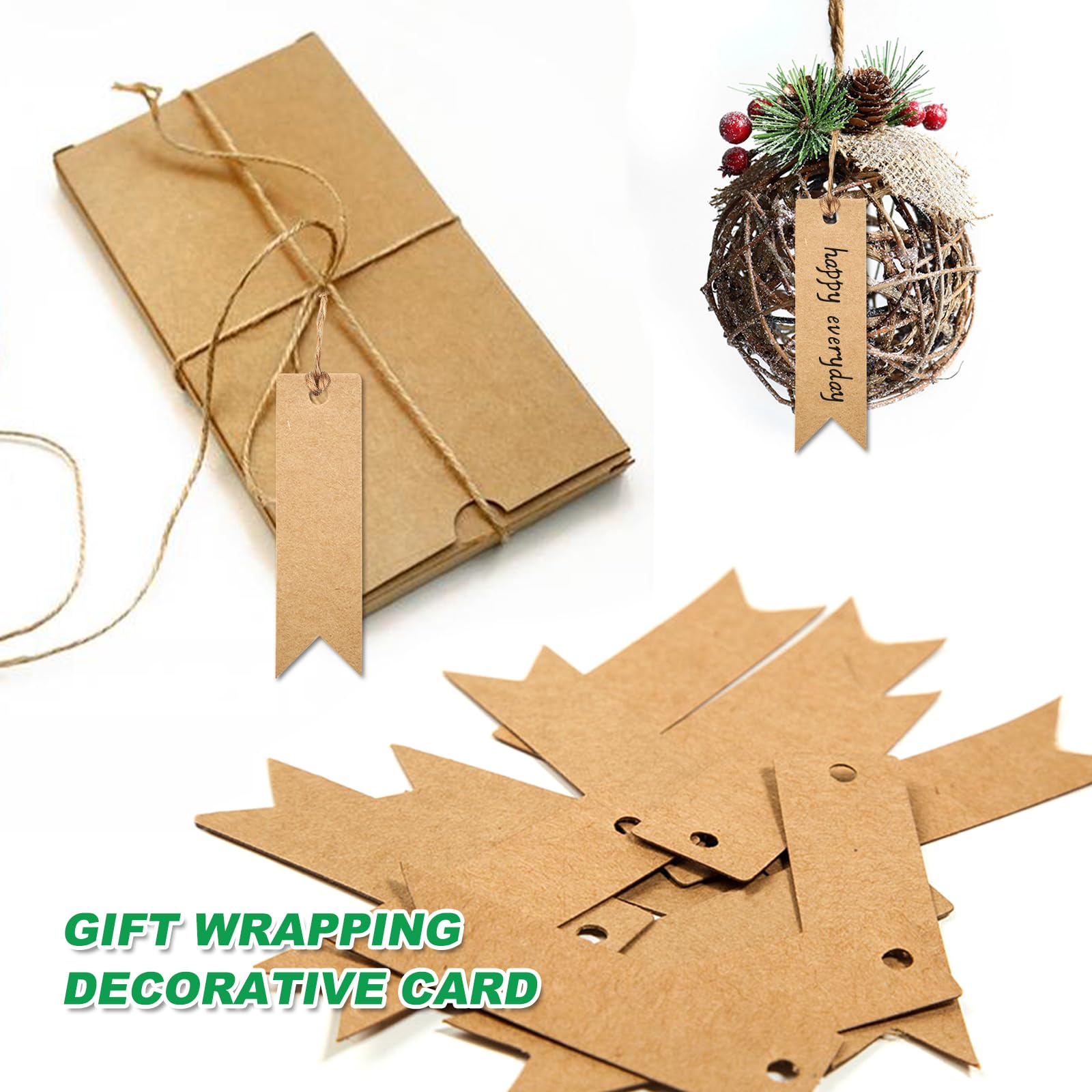 Etichette In Carta Kraft SallyFashion, 200 Pezzi, Etichette Regalo In Carta Kraft Etichette Da Appendere Con 200 Spaghi Di Iuta Naturale In Omag~p111350314