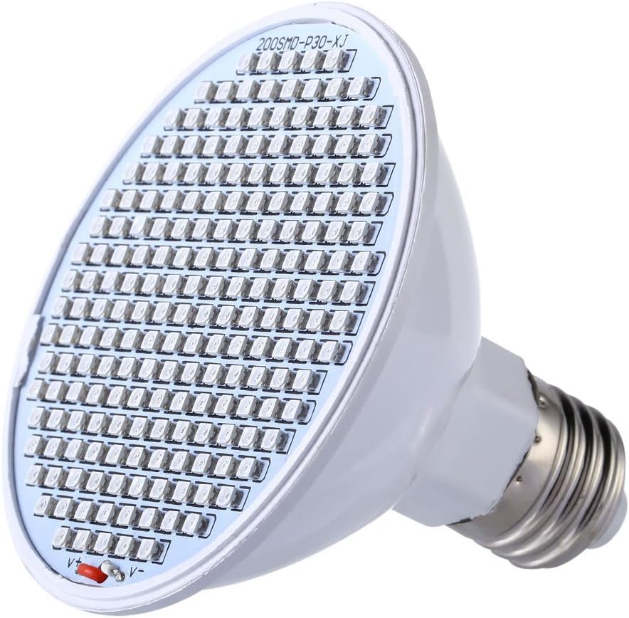SecurityIng 24W LED Grow Light Bulb, E27 200 LEDs Plant Fill Growing Lamp with Red Blue Spectrum for Indoor Plants Garden Hydroponic Vegetable Greenhouse Organic Flower, AC 85V-265V