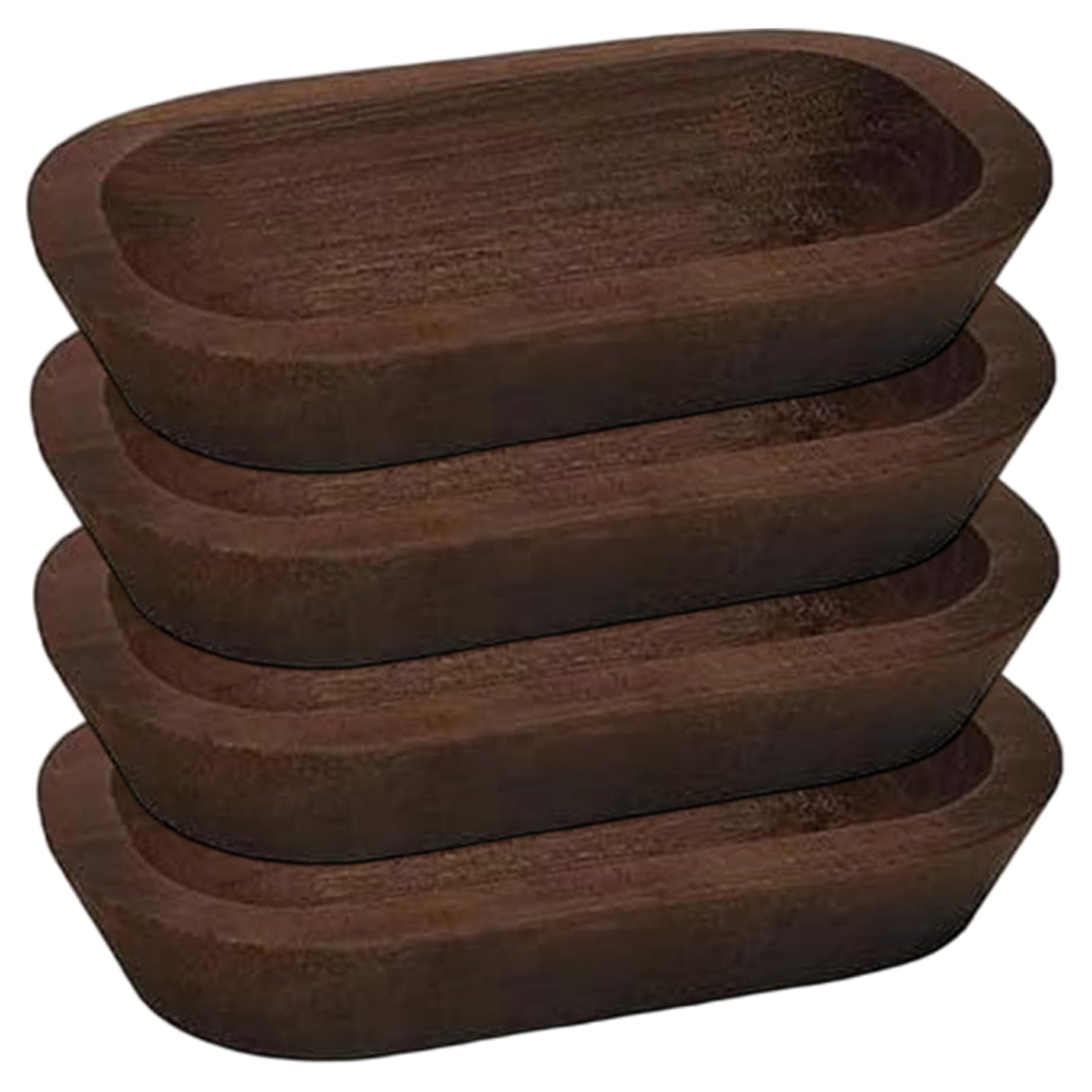 Bols à pâte pour bougies en bois lot de 4 coupelles artisanales 25x15x5 cm