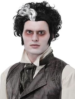 Sweeney Todd Adult Wig - Styled Wig with Mesh Cap & Sideburns Adhesive