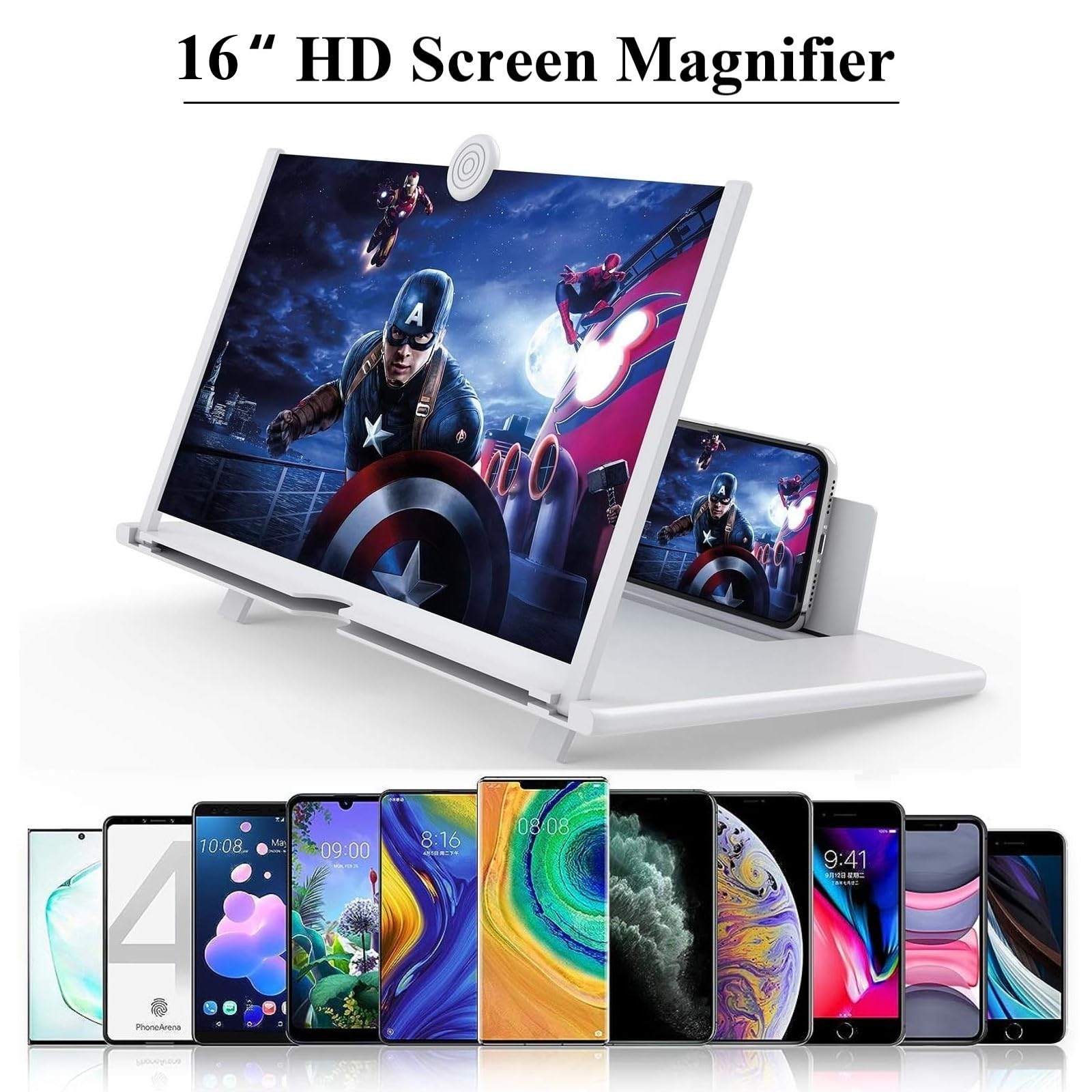 16 Zoll Handy-Bildschirmlupe – 3D HD-Vergrößerung Für Filme, Videos & Spiele | Faltbar & Augenschonend