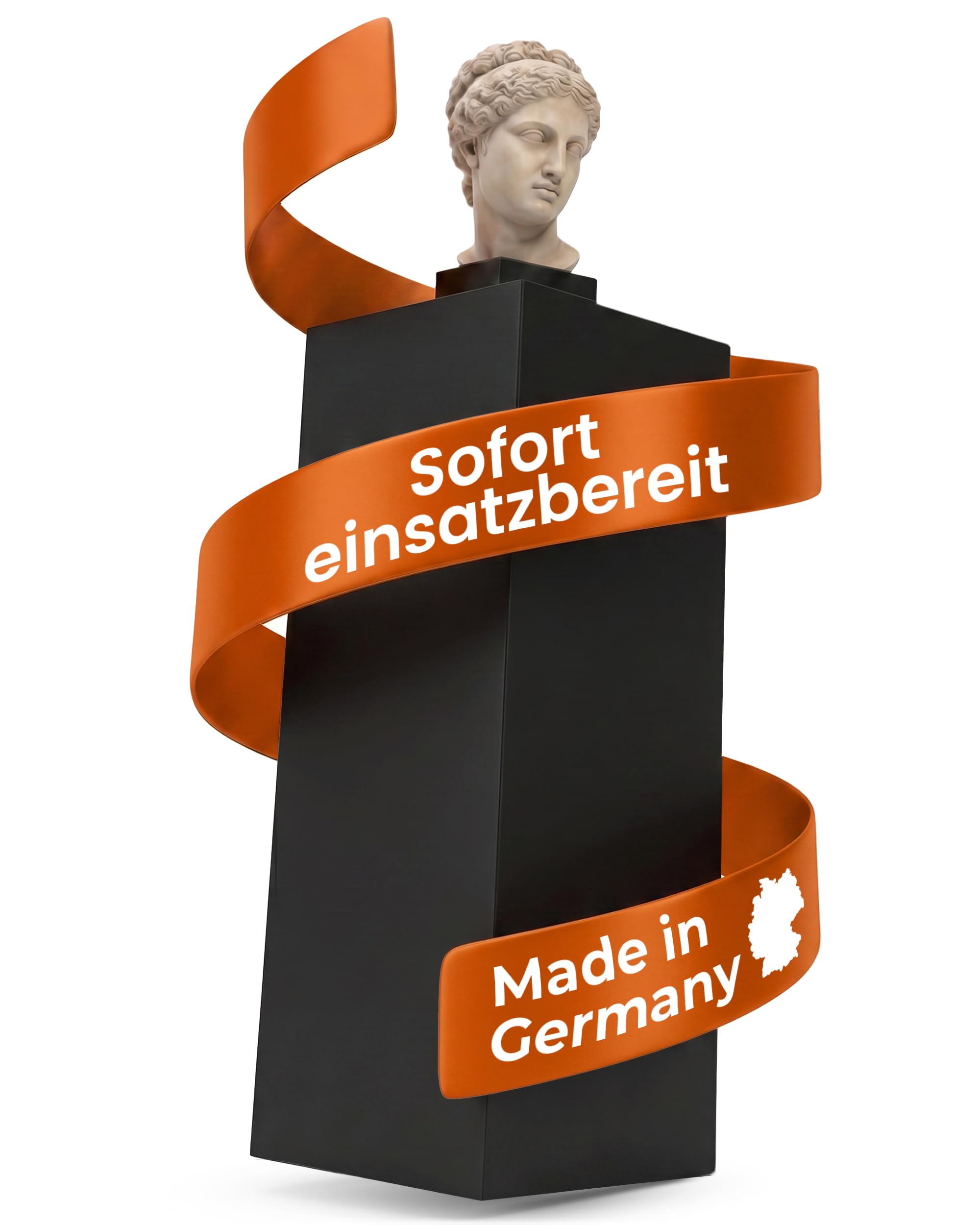 E&H DESIGN Präsentationssäule Schwarz ohne Acrylhaube – Podest & Dekosäule 93,5 cm – Galeriesockel für Skulpturen und Exponate – Schaufenster Vitrine – Ohne Montage