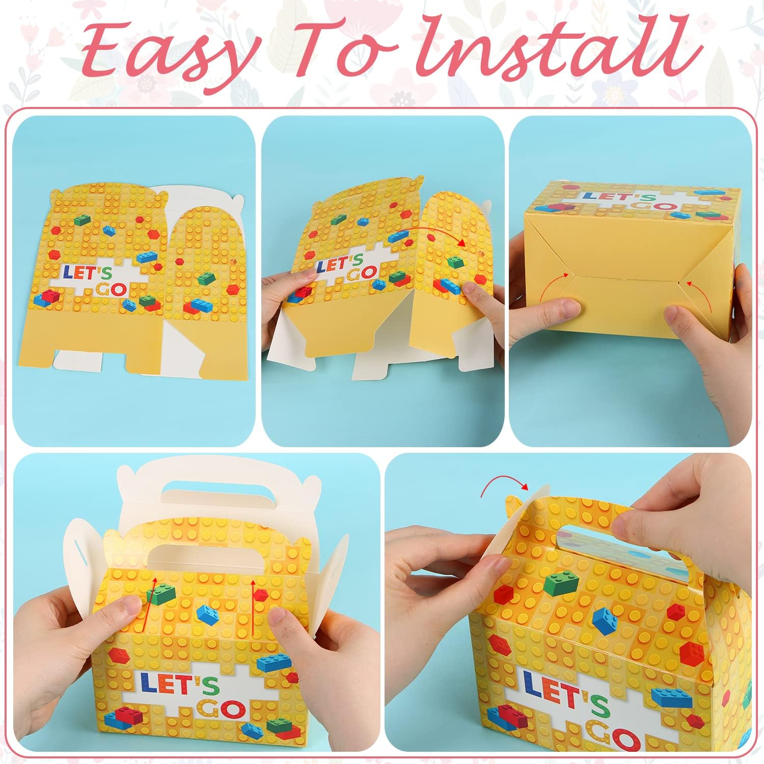 Building Blocks - 12 PCS, Block Treat Candy Boxes, Play Time Party Decorations, Birthday Party Gift Bags
