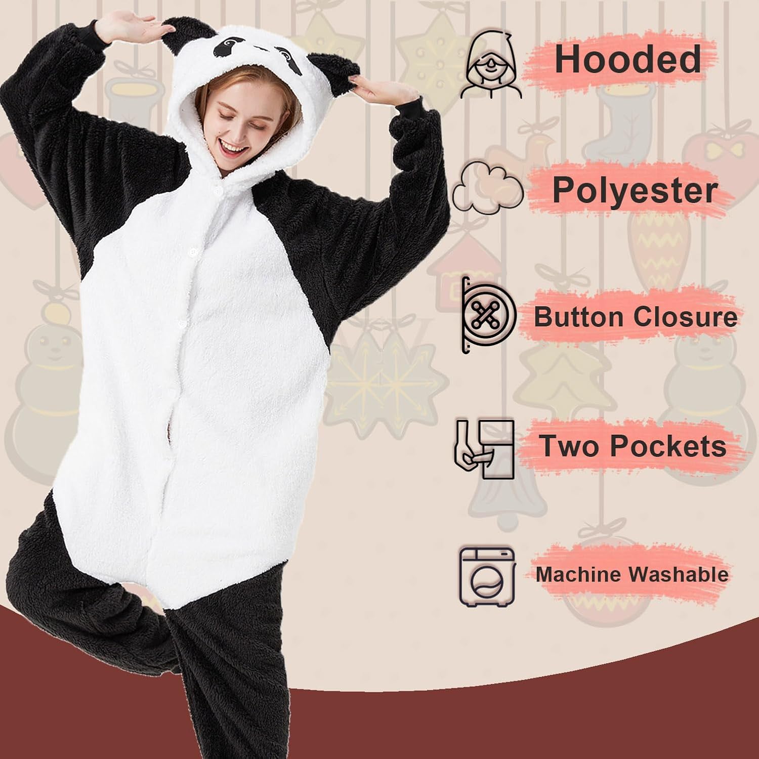 Très Chic Mailanda Sherpa Unisex Adult Animal Onesies Cosplay Pajamas Sleepwear Halloween Costume - Image 4