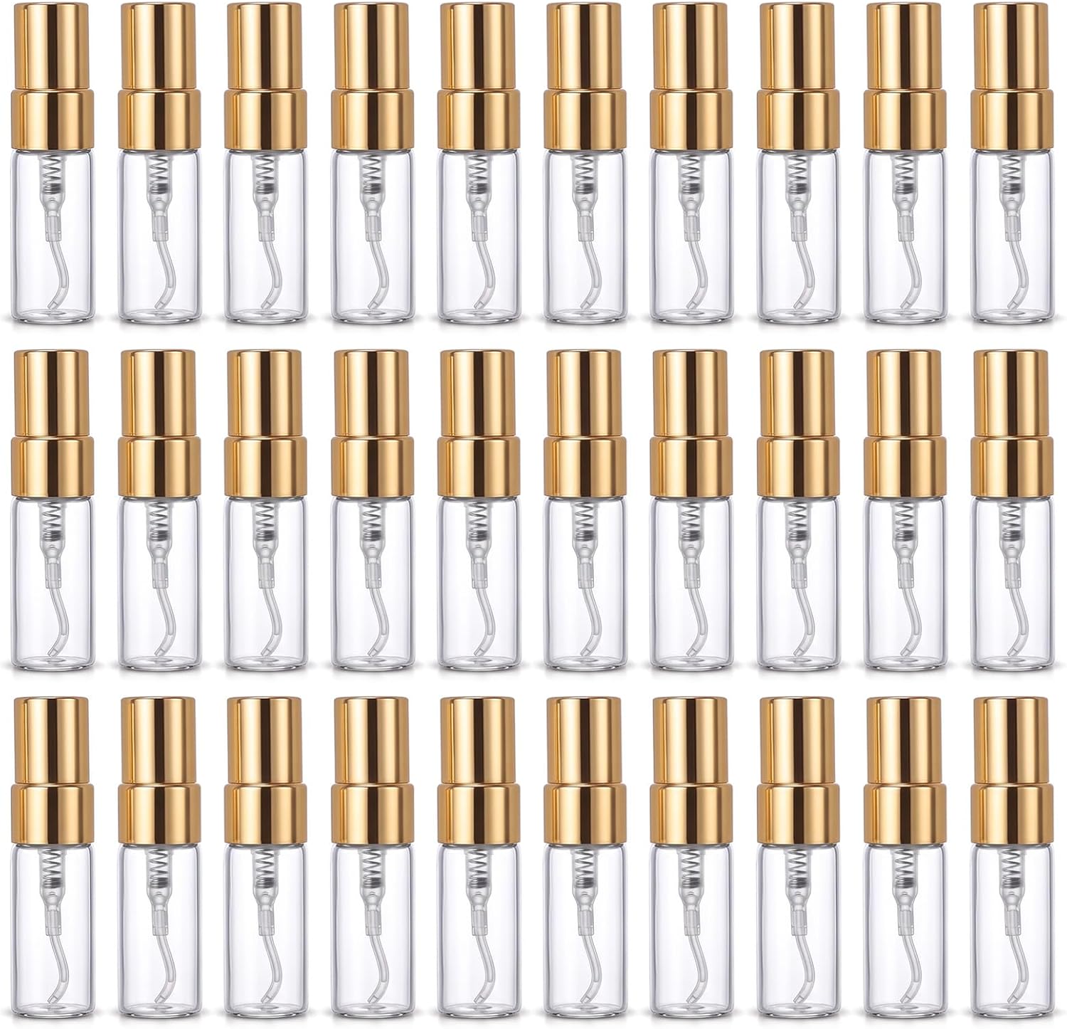 30Pcs 3ml Mini Glass Spray Bottles, Refillable Perfume Atomizers