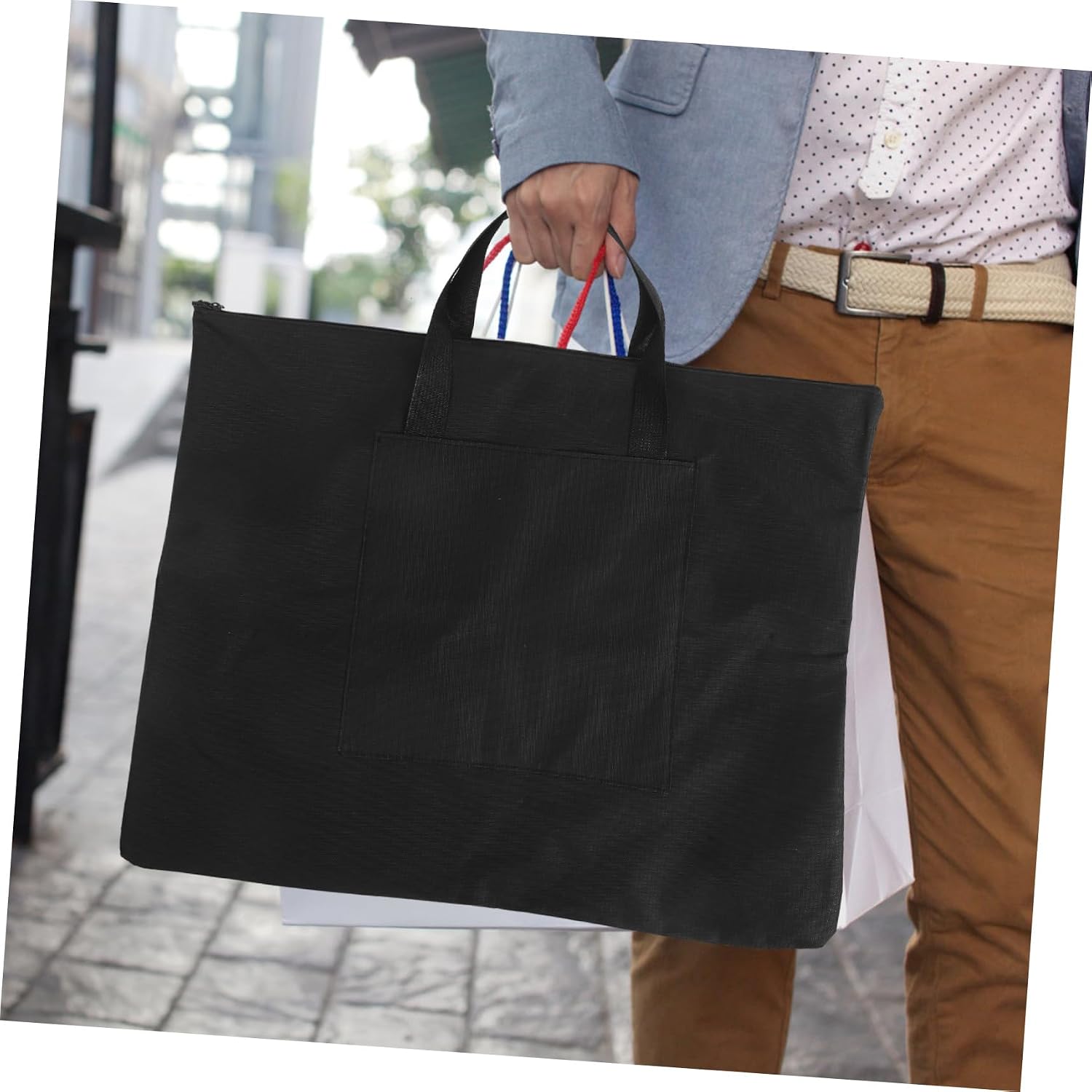 Waterproof Drawing Board Bag Handle Thick Black Canvas Art Storage Case for Artists Sketching and Painting Supplies