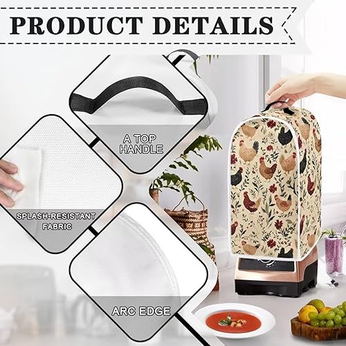 Vista 226 de doginthehole Hummingbird Blender Covers for Kitchen, Washable Appliance Covers Anti Fingerprint Stain Resistant Polyester Blender Dust Cover