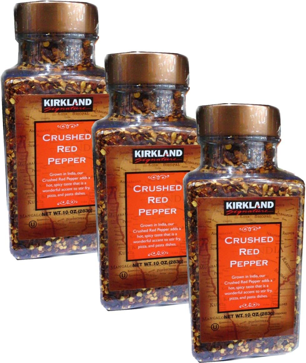3 Pack Lot Kirkland Signature Crushed Red Pepper Flakes 10oz. Amazon